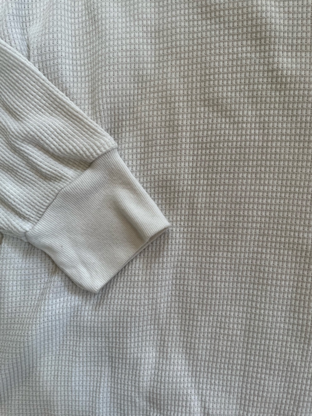 Aritzia TNA Ivory White Boyfriend Waffle Raglan Long Sleeve Relaxed Pullover - Picture 7 of 13